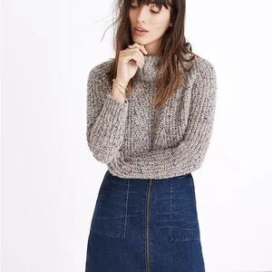 Madewell utility zip up denim skirts